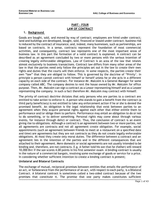 Law of Contract Presentation