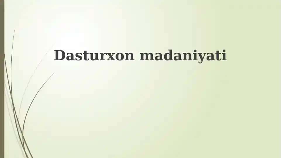 Dasturxonmadaniyati