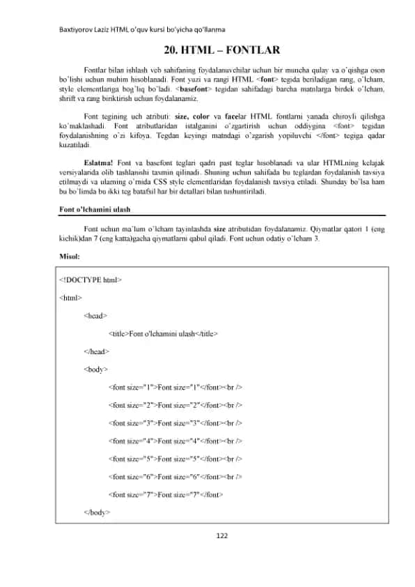 HTML - Fontlar