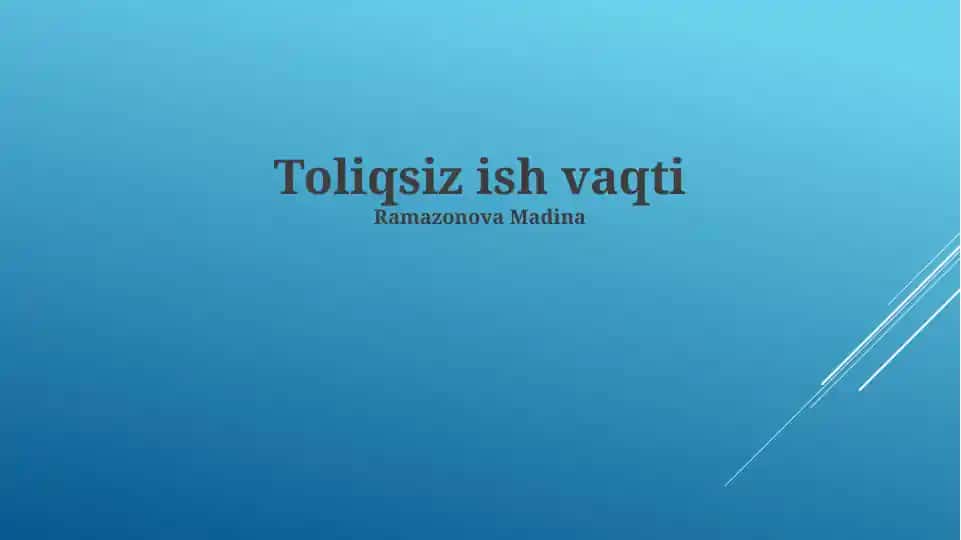 Qisman Ish vaqti