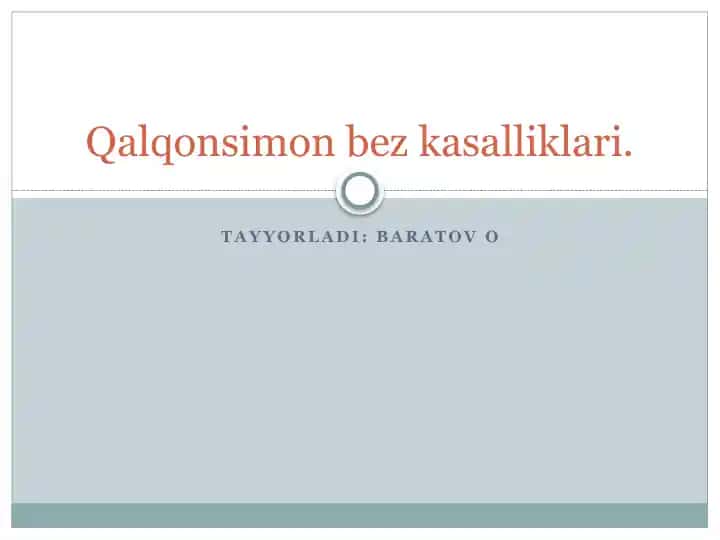 Qalqonsimon bez kasalliklari