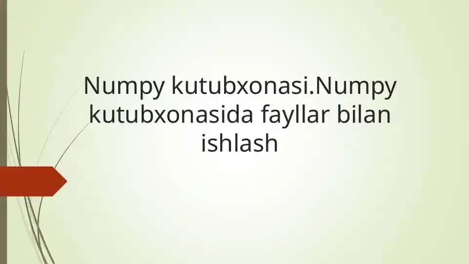 Numpy kutubxonasi