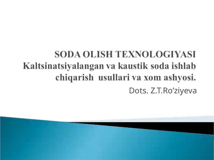 SODA OLISH TEXNOLOGIYASI