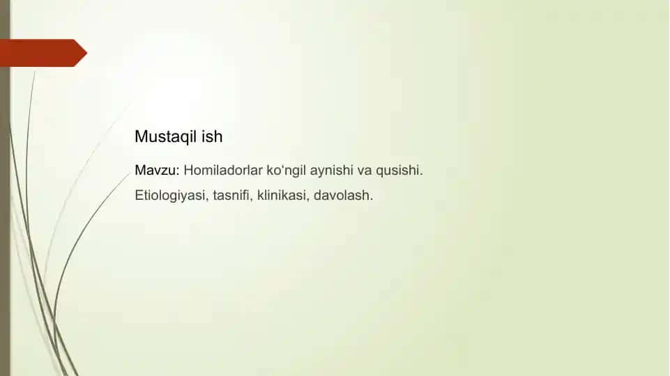 Homiladorlar ko‘ngil aynishi va qusishi