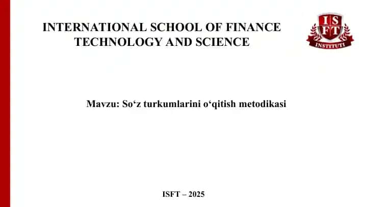 So‘z turkumlarini o‘qitish metodikasi