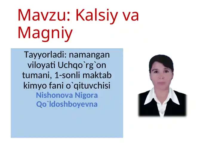 Magniy va kalsiy