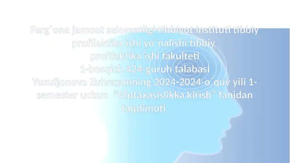 "Gigiyenik me'yor va reglamentlar haqida tushuncha"