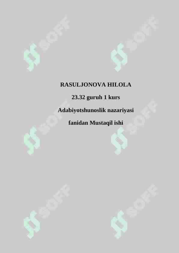 ABDURAHMON SA'DIY. "AMALIY HAM NAZARIY ADABIYOT DARSLARI"