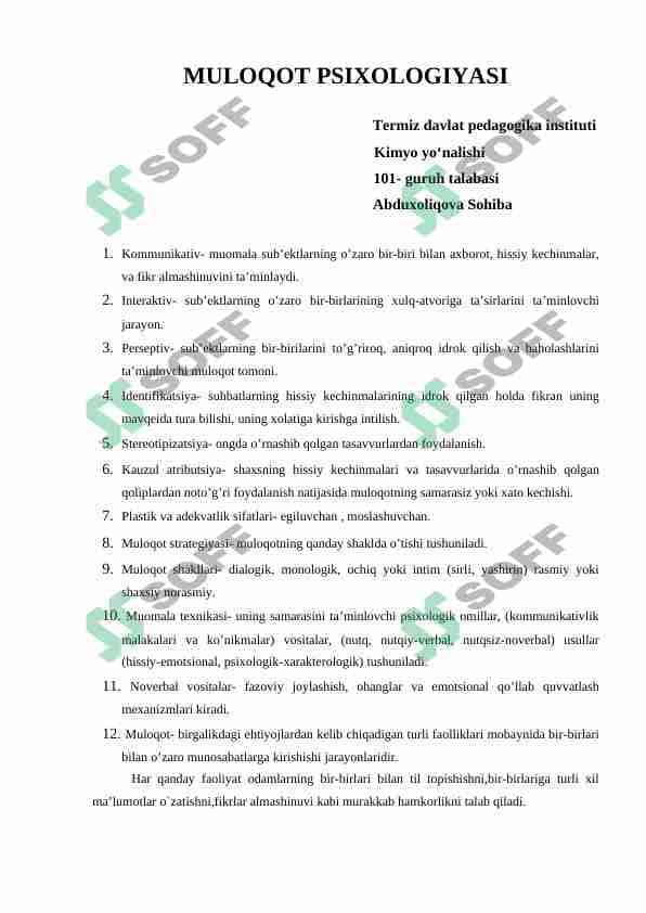 MULOQOT PSIXOLOGIYASI MAQOLA