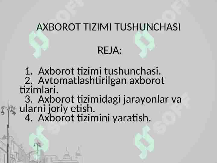 Axborot tizimi tushunchasi