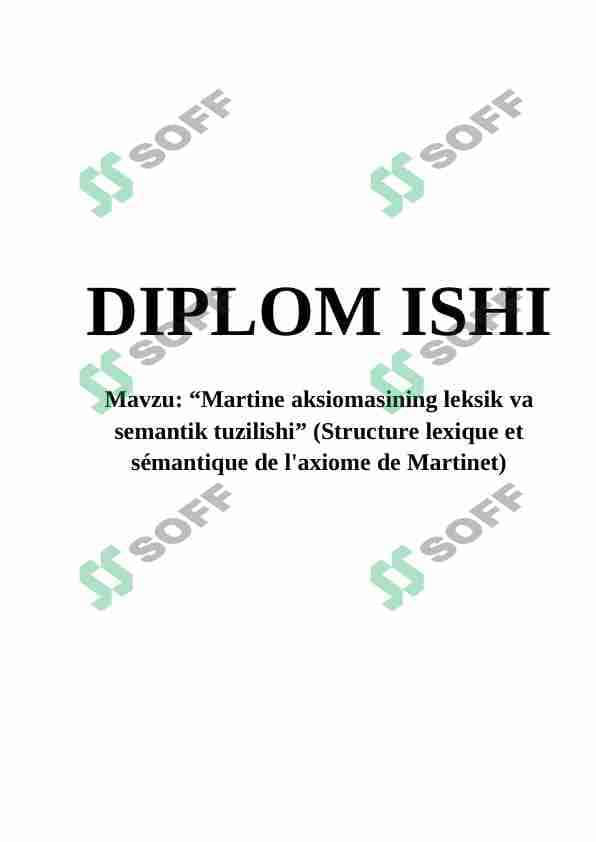 Martine aksiomasining leksik va semantik tuzilishi (Structure lexique et sémantique de l'axiome de Martinet)