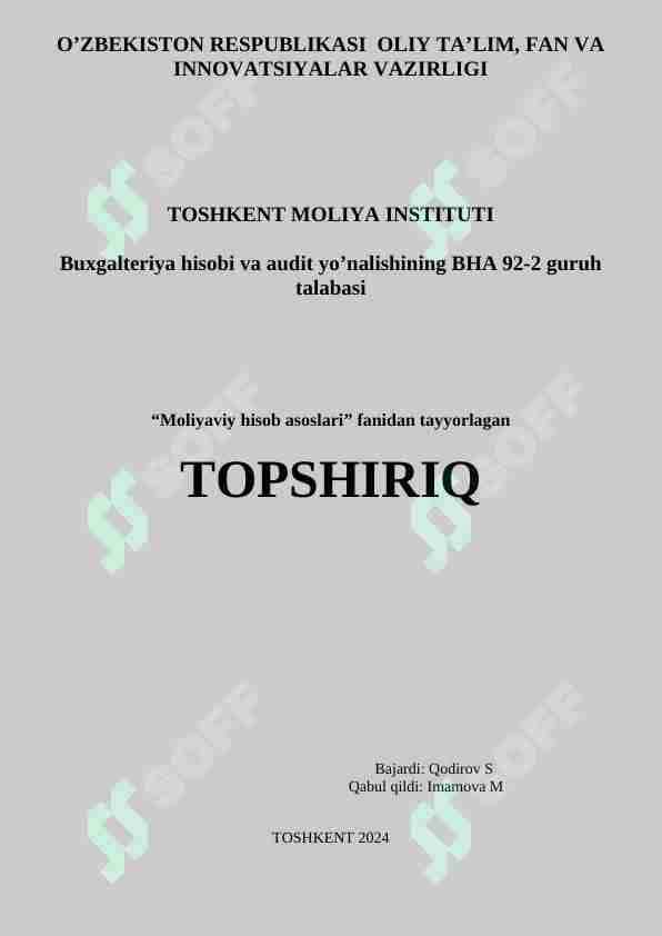 Buxgalteriya balansi tuzish