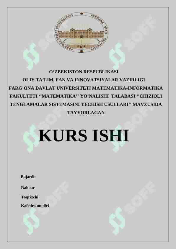 Chiziqli tenglamalar sistemasini yechish usullari.
