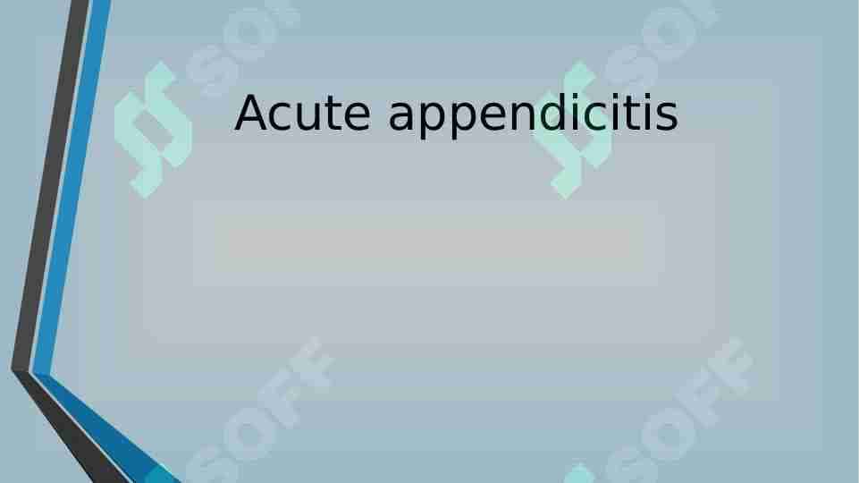 Complicatins of Acute Appendicitis