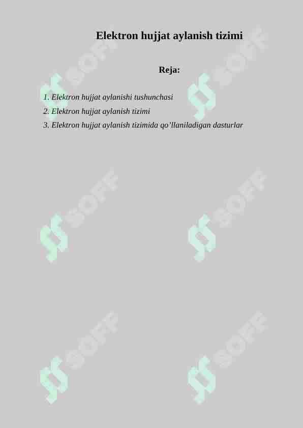 Elektron hujjat aylanish tizimi