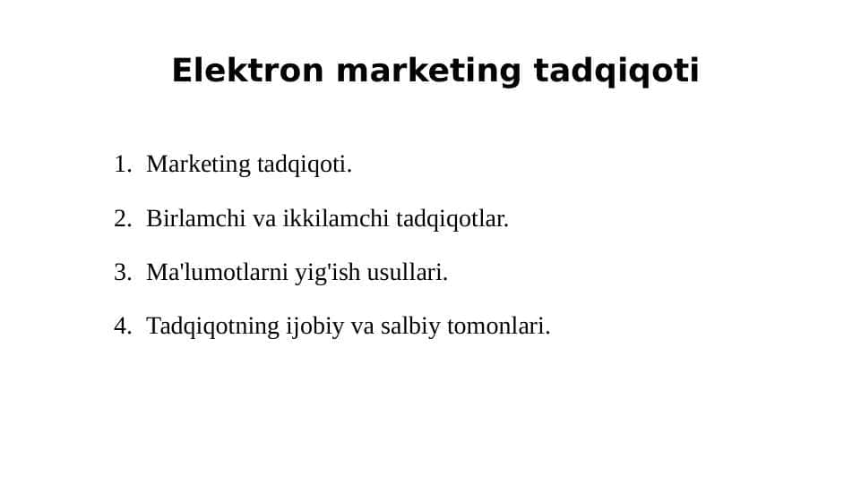 Elektron marketing tadqiqoti