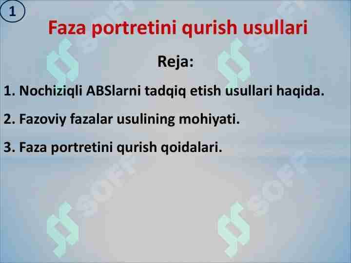 Faza portretini qurish usullari