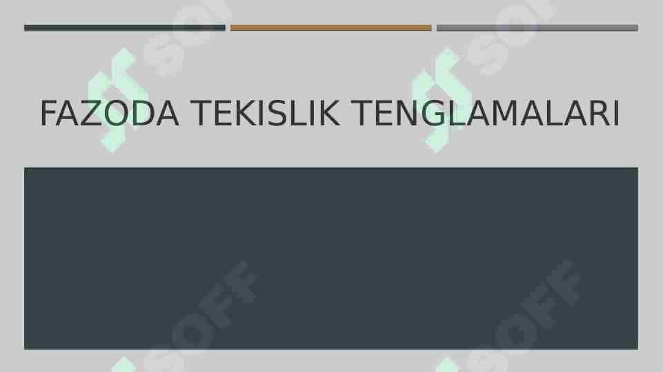 Fazoda tekislik tenglamalari