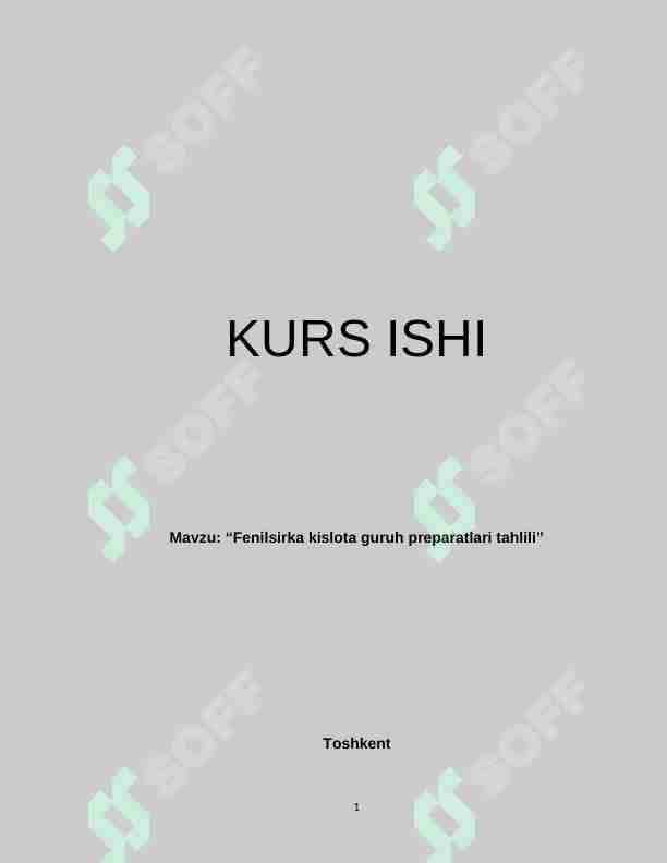 Fenilsirka kislota guruh preparatlari