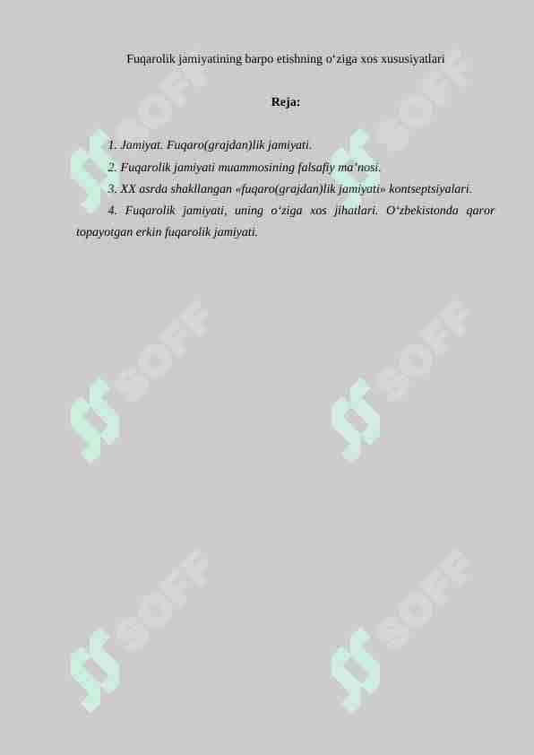 Fuqarolik jamiyatining barpo etishning o'ziga hos hususiyatlari