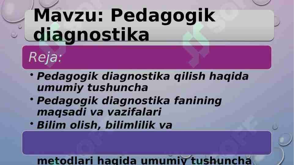 Pedagogik diagnostika