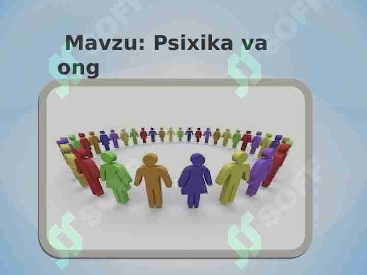 Psixika va ong