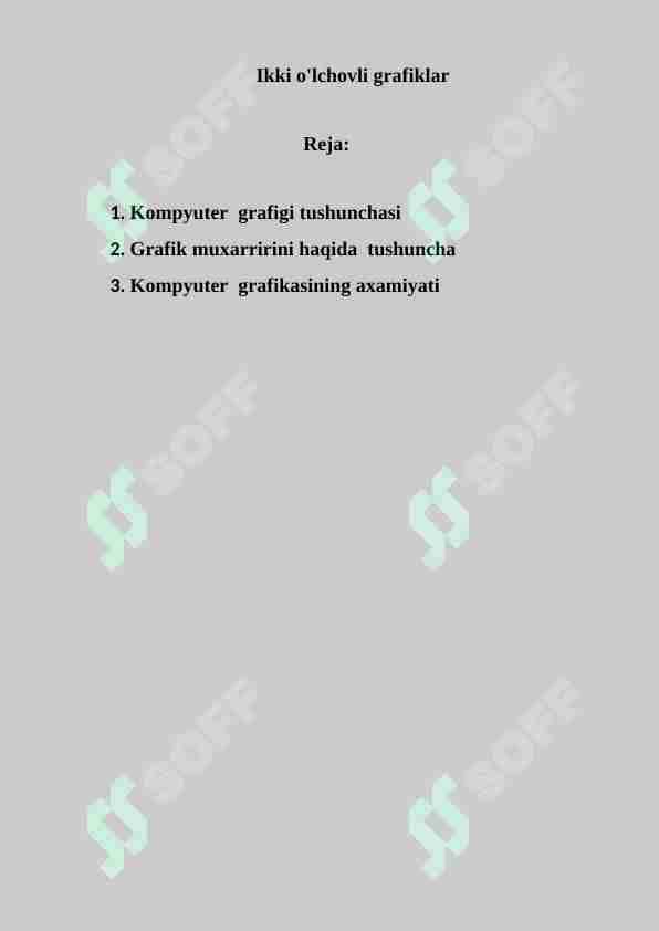 Ikki o'lchovli grafiklar
