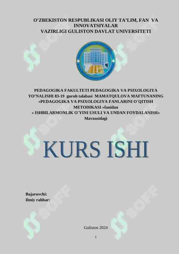 Ishbilarmonlik o`yini usuli va undan foydalanish
