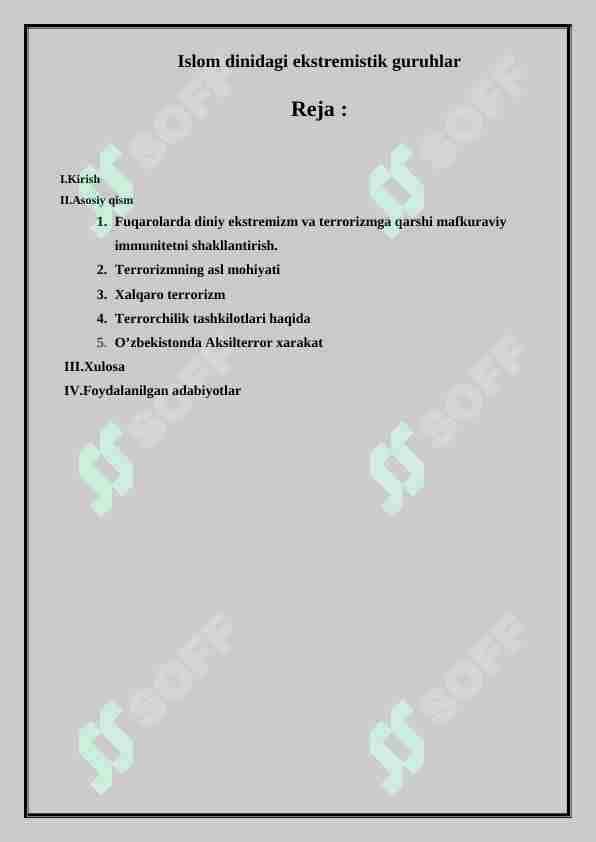 Islom dinidagi ekstremistik guruhlar