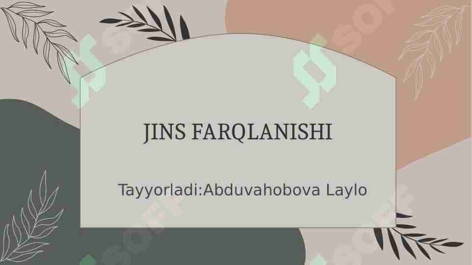 jins farqlanishi