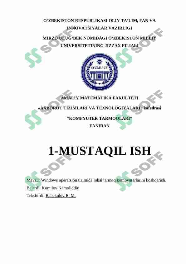 Veb server xizmati. HTTP, HTTPS protokoli bilan ishlash
