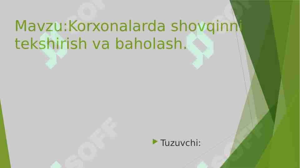 Korxonalarda shovqinni tekshirish va baholash