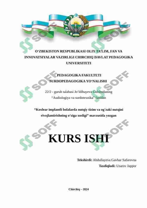 Koxlear implantli bolalarda nutqiy tizim
