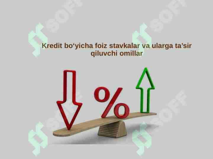 Kredit bo‘yicha foiz stavkalar va ularga ta’sir qiluvchi omillar
