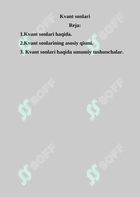Kvant sonlari