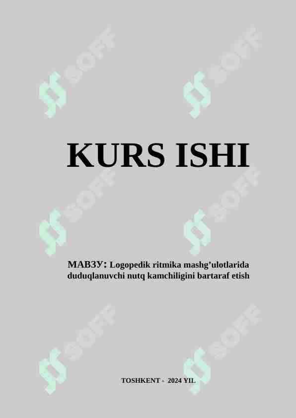 Logopedik ritmika mashg’ulotlarida duduqlanuvchi nutq kamchiligini bartaraf etish