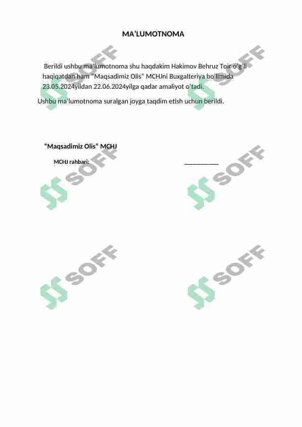 AMALIYOT UCHUN MA'LUMOTNOMA 2024
