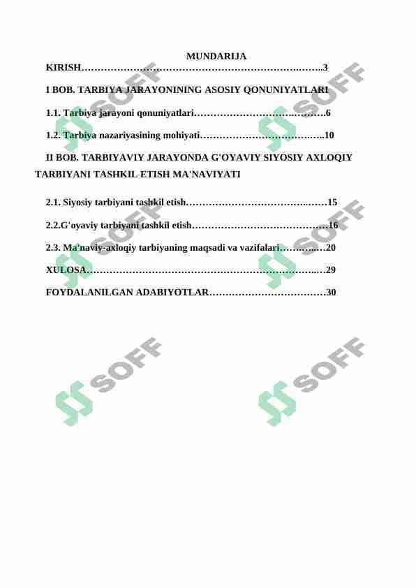 TARBIYAVIY JARAYONDA G'OYAVIY SIYOSIY AXLOQIY TARBIYANI TASHKIL ETISH
