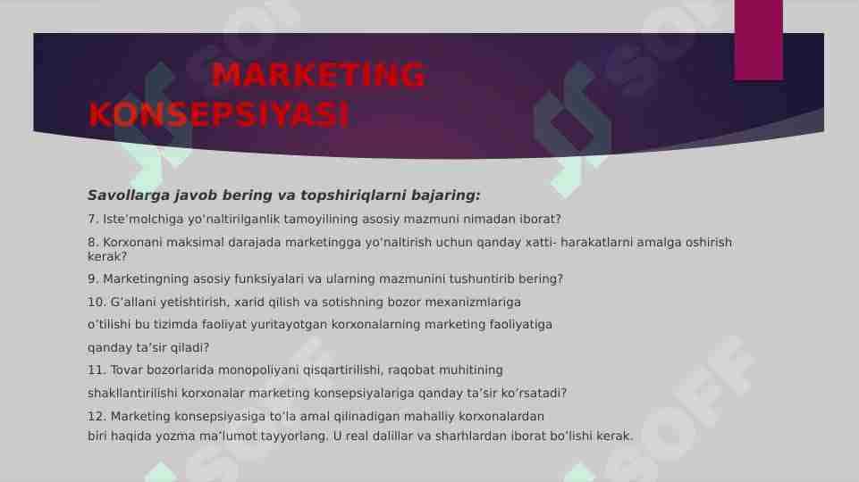 MARKETING KONSEPSIYASI