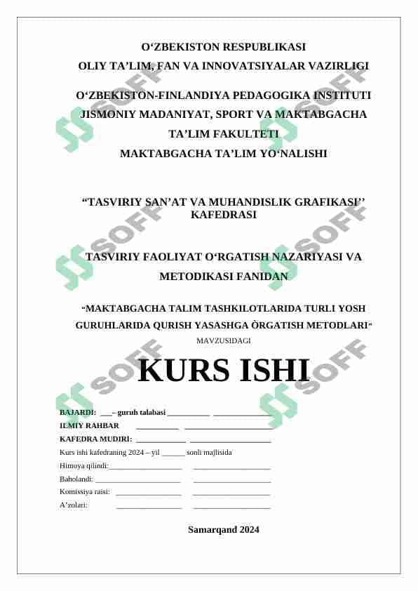 MAKTABGACHA TALIM TASHKILOTLARIDA TURLI YOSH GURUHLARIDA QURISH YASASHGA ÒRGATISH METODLARI