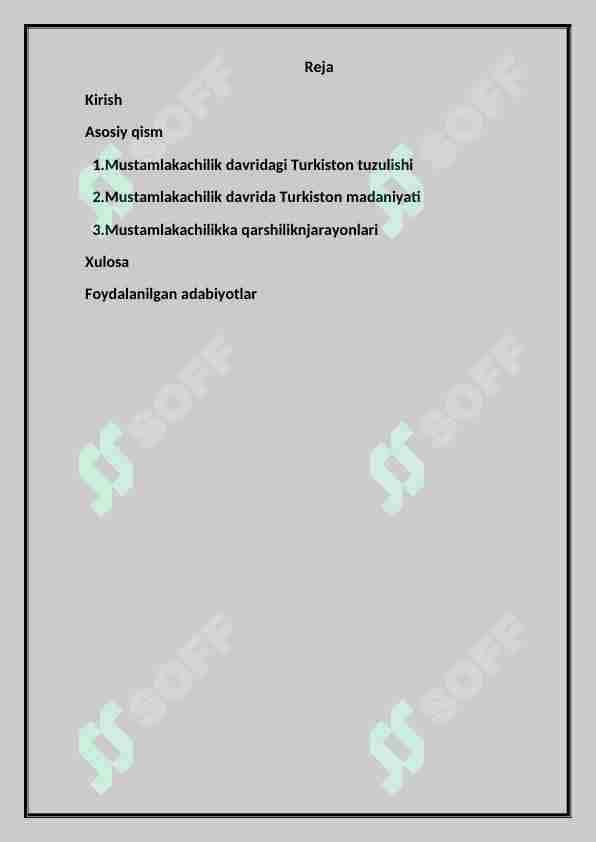 Mustamlakachilik va milliy madaniyatimiz rivojidagi yangi uygoninsh davrlari bosqichi.Sovet davri manaviyati