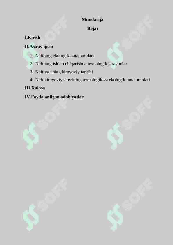 Neftning ekologik muammolari