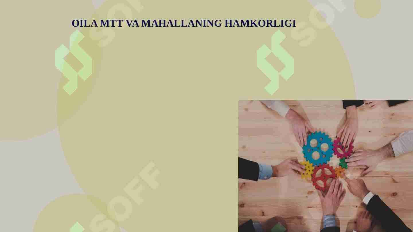 OILA MTT VA MAHALLANING HAMKORLIGI