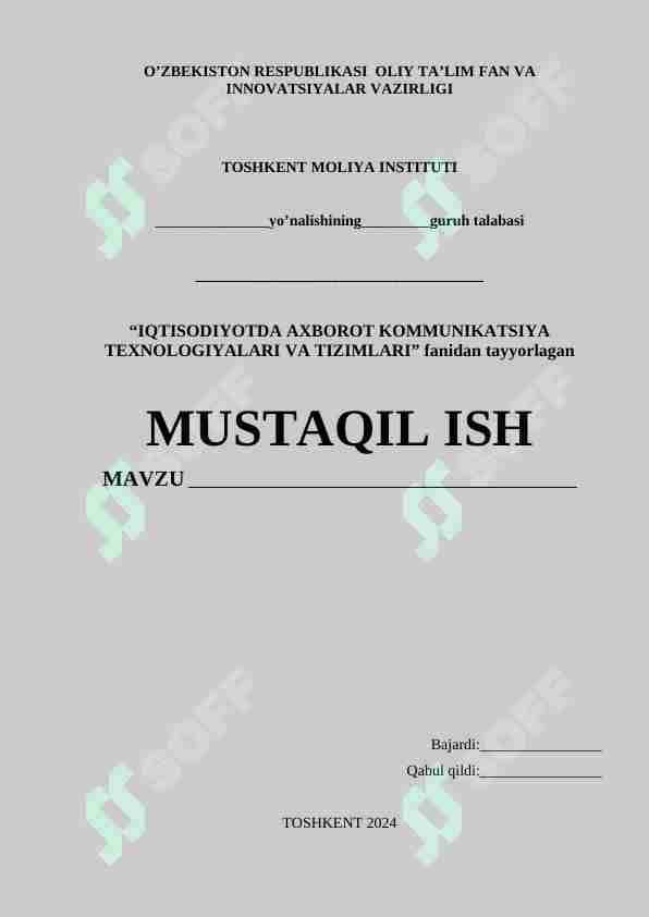“O‘ZBEKISTON RAQAMLI IQTISODIYOTINI RIVOJLANTIRISH TENDENTSIYALARI”