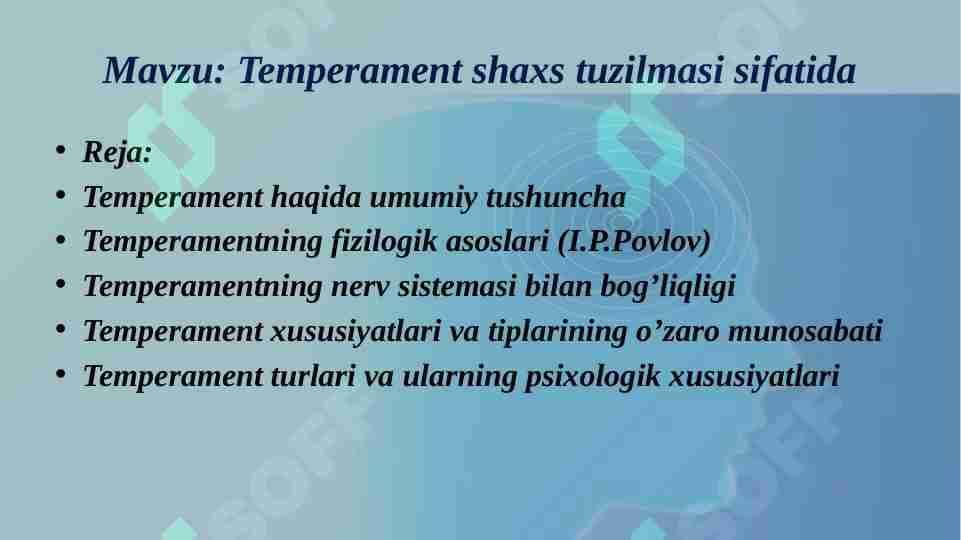 Temperament shaxs tuzilmasi sifatida