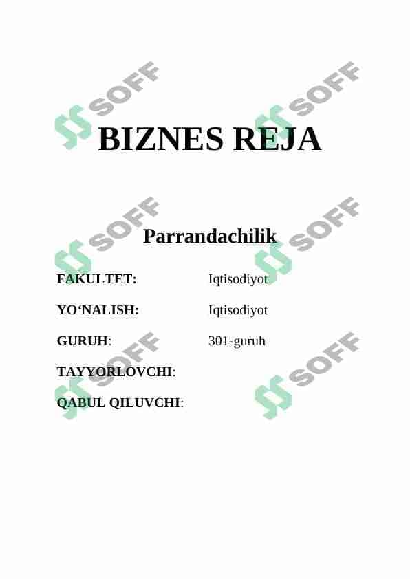 Parrandachilik biznes reja