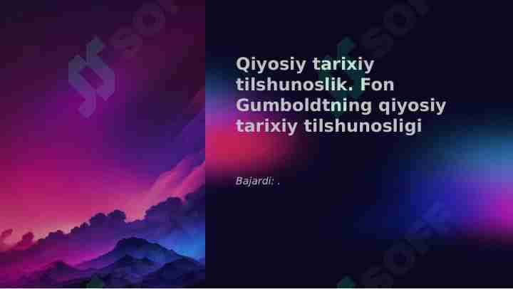 Qiyosiy tarixiy tilshunoslik