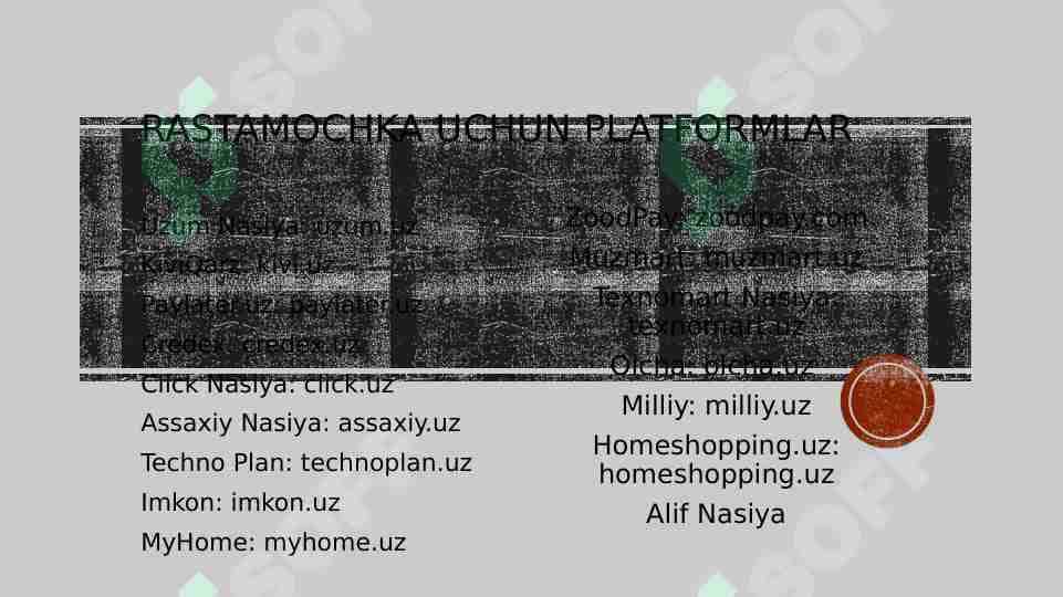 Nasiya savdo uchun qulay platforma