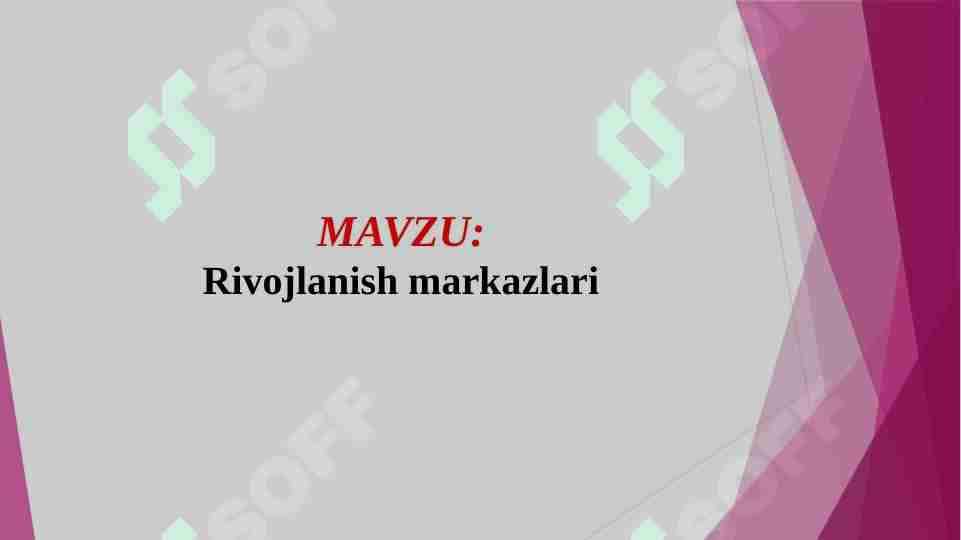 Rivojlanish markazlari