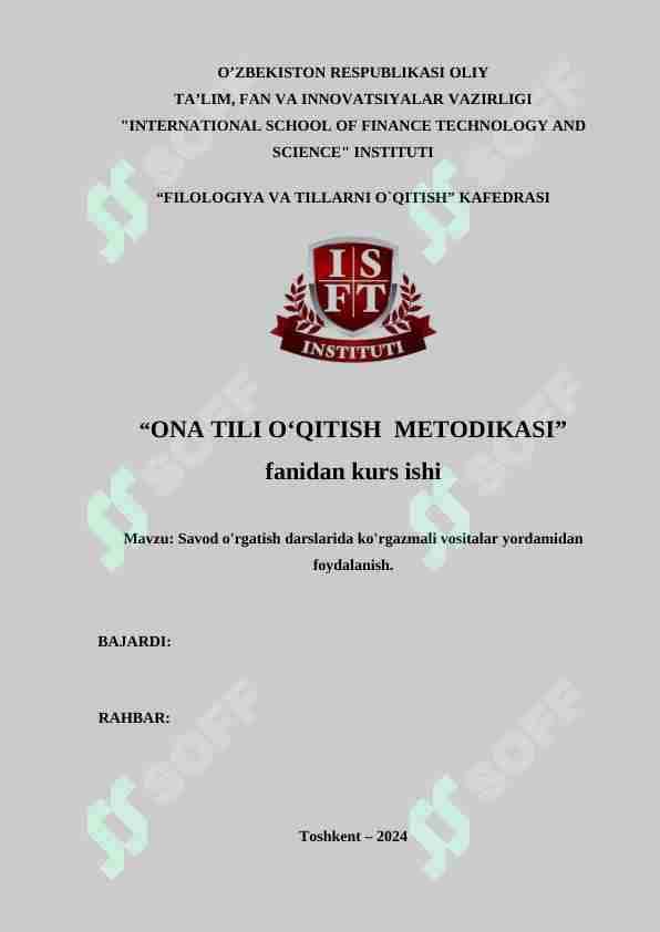 Savod o'rgatish darslarida ko'rgazmali vositalar yordamidan foydalanish